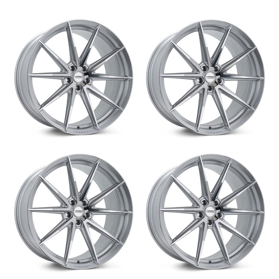 Tesla Model 3 Vossen HFX-2 Silver Polished 20in wheel package
