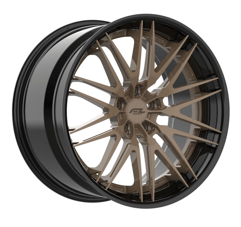 Forgedlite RS15 3pc C8 Corvette 20x9" Front 21x12" Rear Wheel and Tire Package - Bronze w/ Black Lip