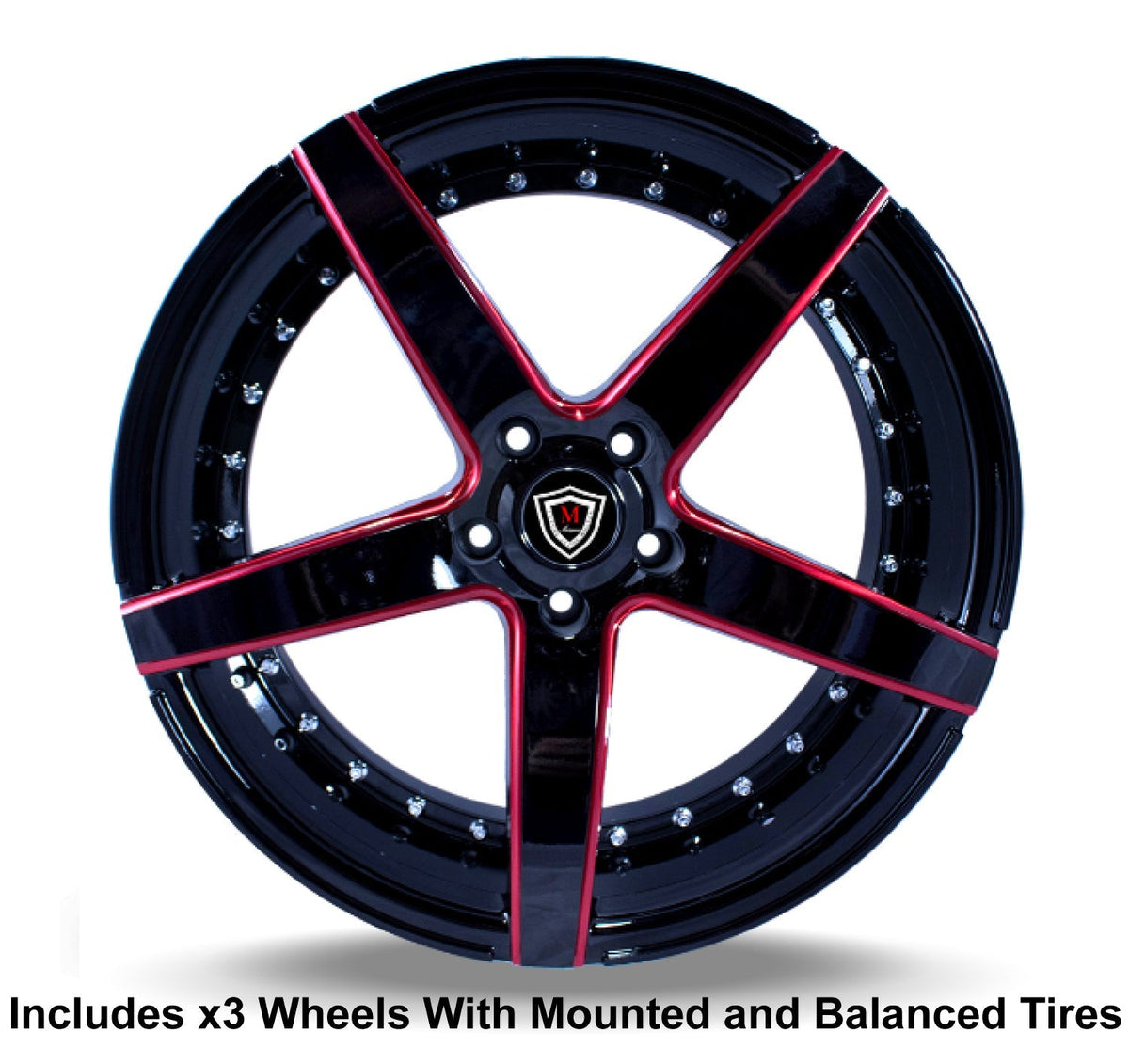 Marquee m3226 Slingshot 20" Front 22" Rear Wheel and Tire Package - Rev Dynamics