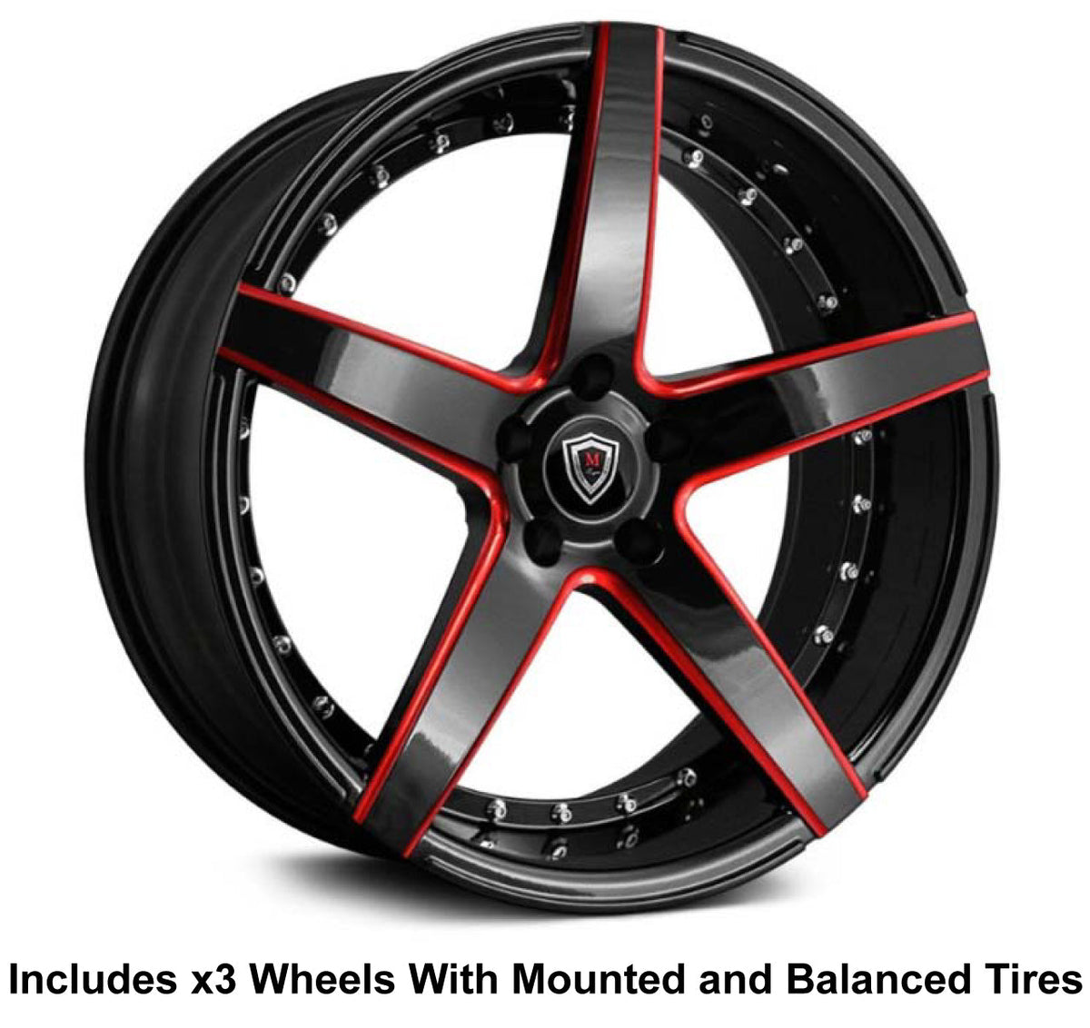 Marquee m3226 Slingshot 20" Front 22" Rear Wheel and Tire Package - Rev Dynamics