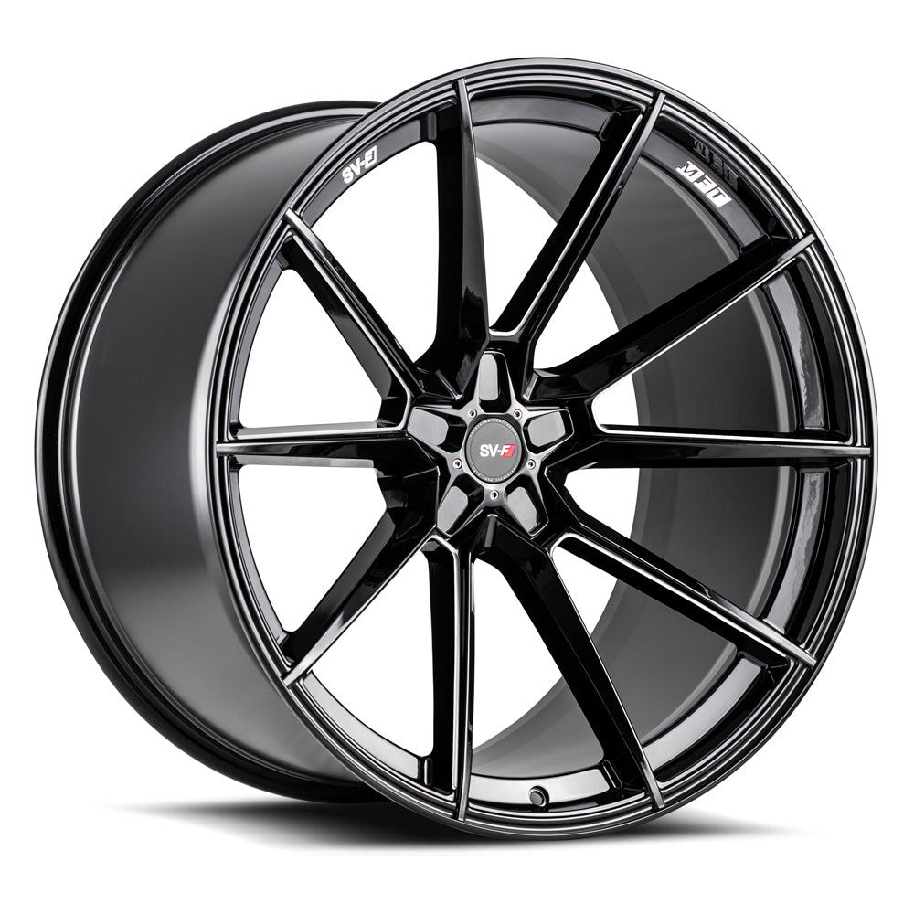 C8 Corvette Gloss Black Milled 20x9 Front 21x12 Rear Wheel and Tire Package SV-F4