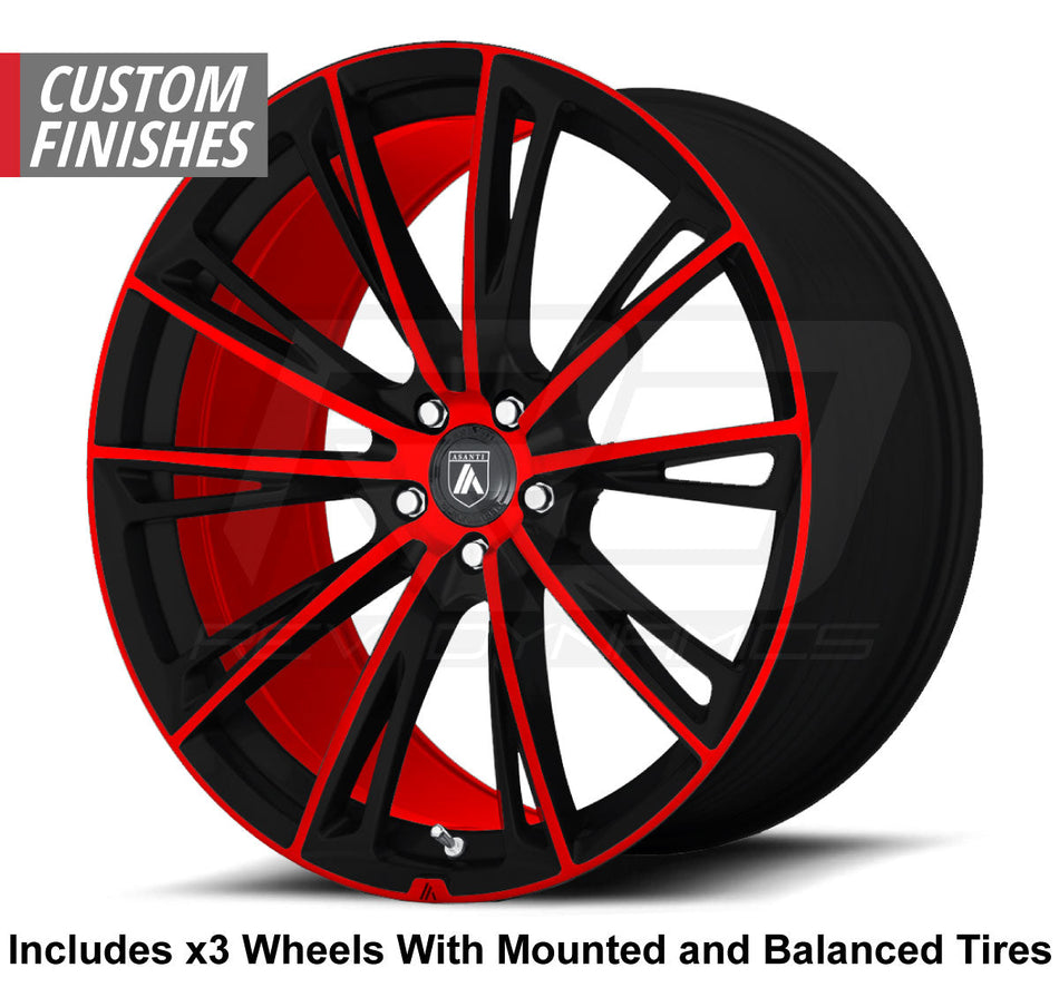 Custom Red Pearl and Black Polaris Slingshot Rims